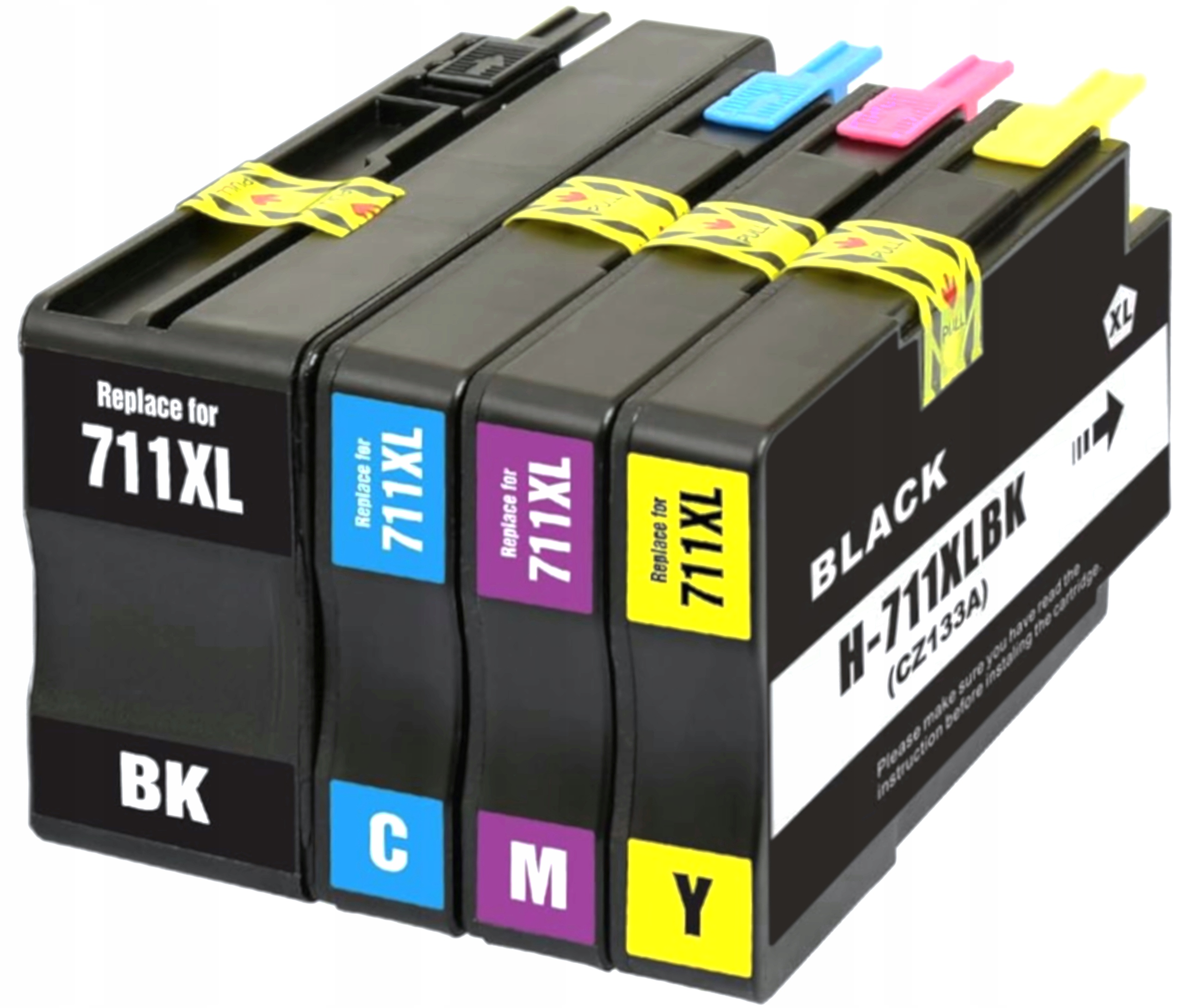Ink AQMI Ink-711-for-Design-Jet-711XL-T120-T520 pre HP čierna (čierna), červená (purpurová), modrá (azúrová), žltá (žltá)